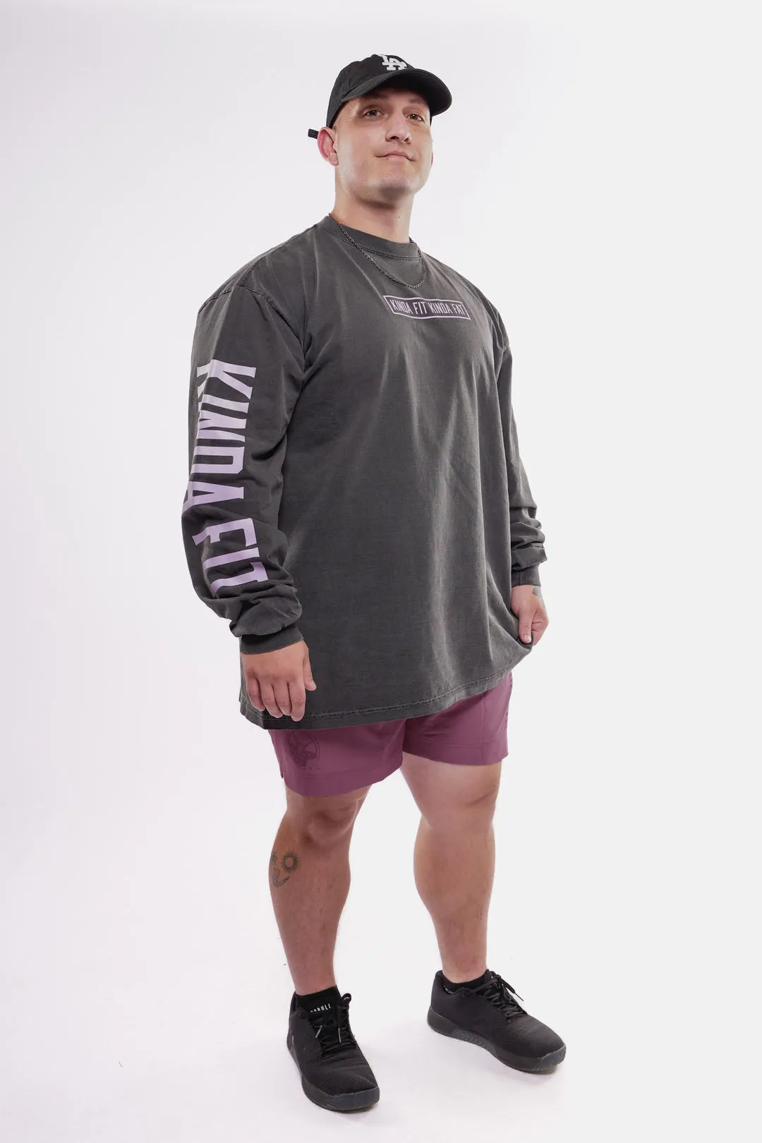 Kinda Fit Kinda Fat The KFKF Premium Oversized Longsleeve Tee (Shadow/Berry)