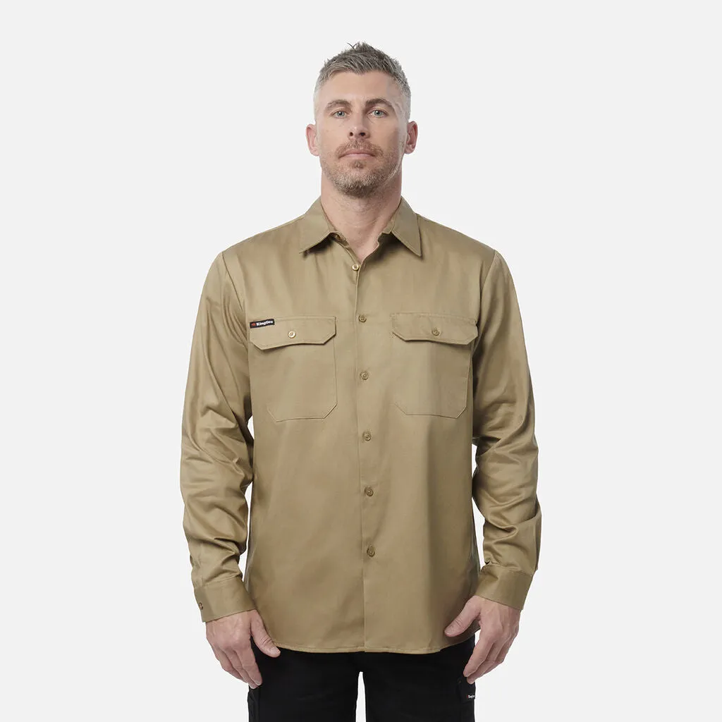 King Gee Long Sleeve Open Front Drill Shirt (K04010)