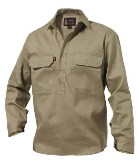KingGee Closed Front Long Sleeve Drill Work Shirt K04020