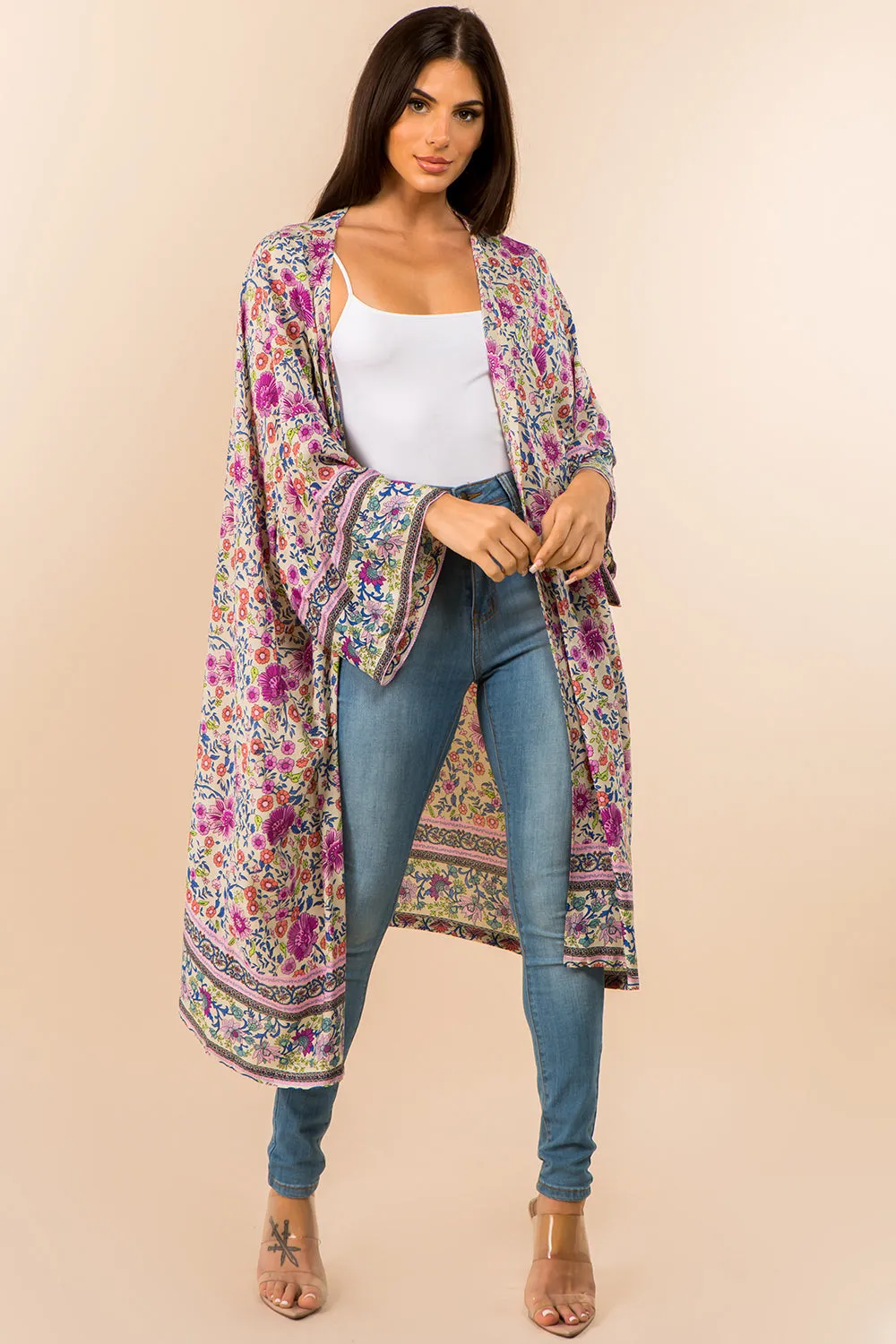 KP-3800 flower garden kimono
