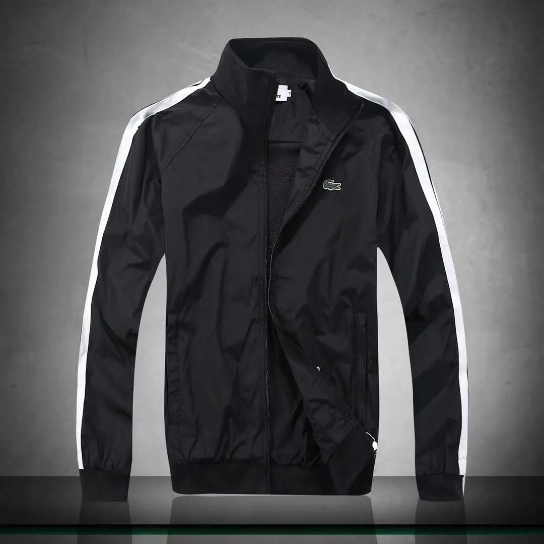 Lacoste Men's Lightweight Hand Striped Jacket- Black