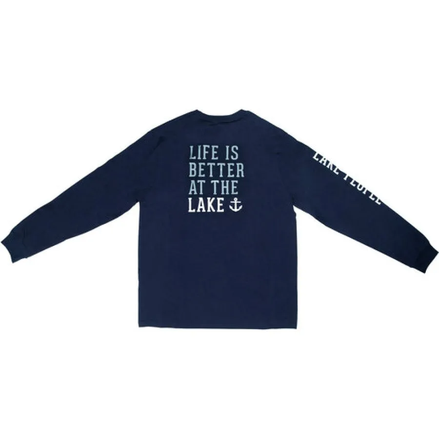 Lake People - Double Extra Large Navy Unisex Long Sleeve T-Shirt