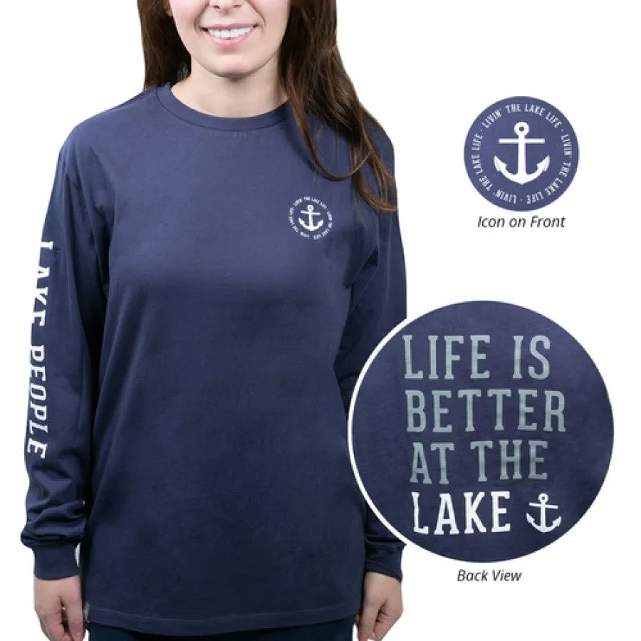 Lake People - Double Extra Large Navy Unisex Long Sleeve T-Shirt