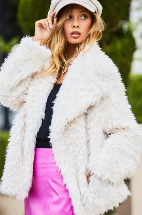 Lapel Faux Fur Jacket
