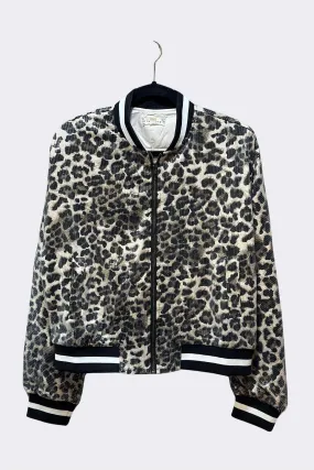 Leopard Sequin Bomber Jacket