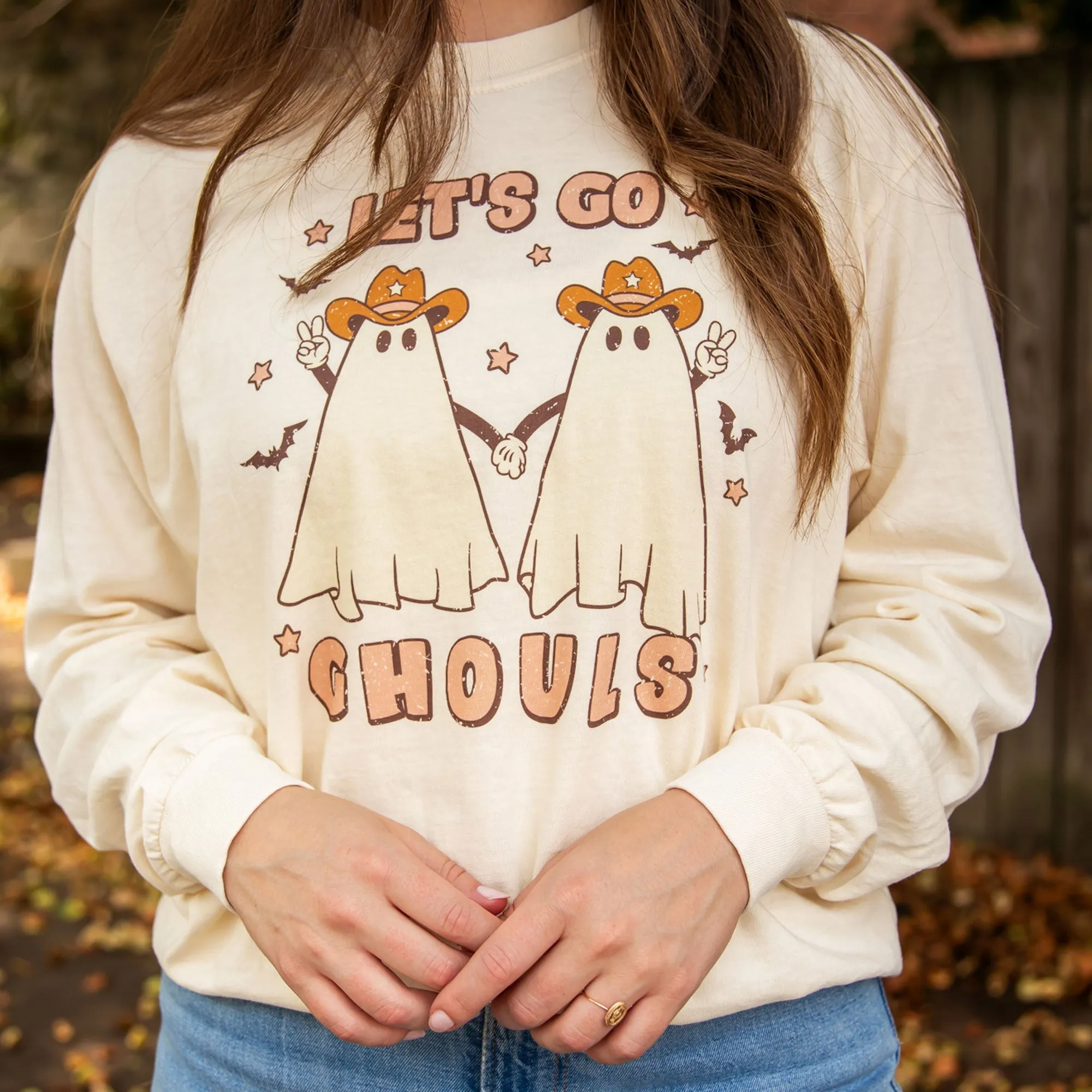 Let's Go Ghouls Long Sleeved Comfort Colors Tee