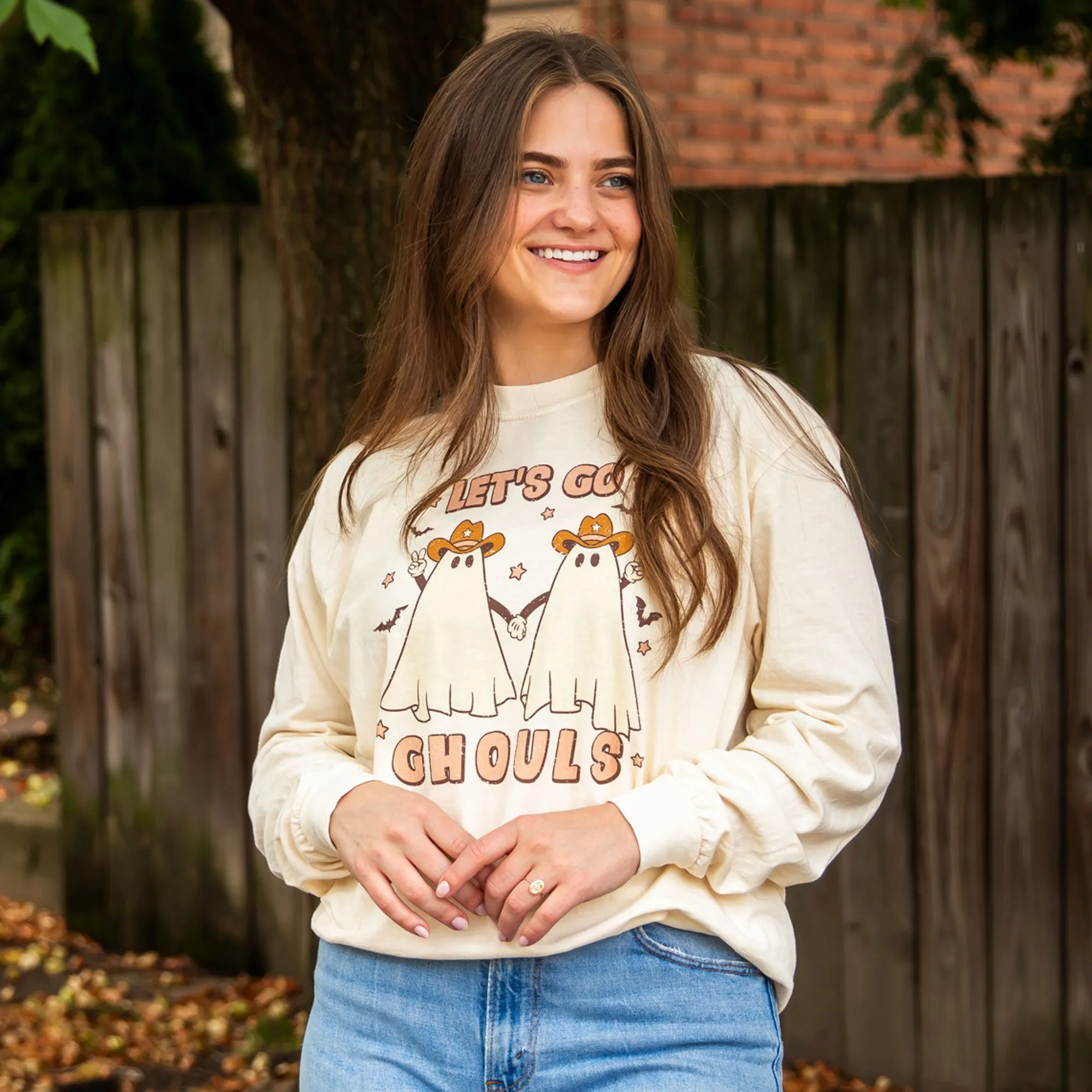 Let's Go Ghouls Long Sleeved Comfort Colors Tee