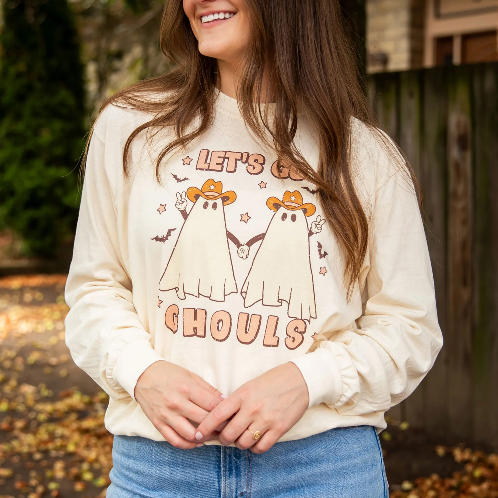 Let's Go Ghouls Long Sleeved Comfort Colors Tee