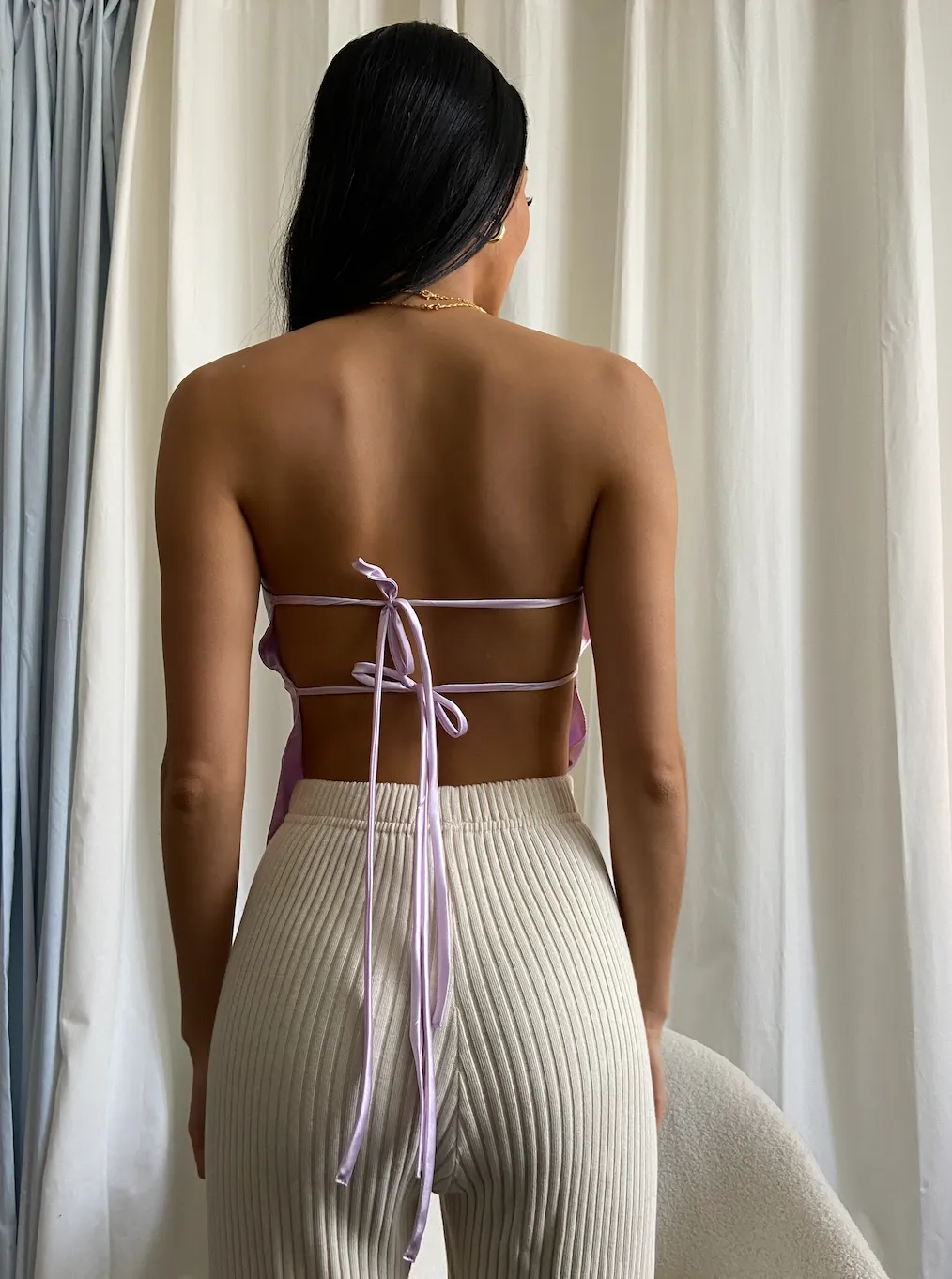Lilac Archie Tie Top
