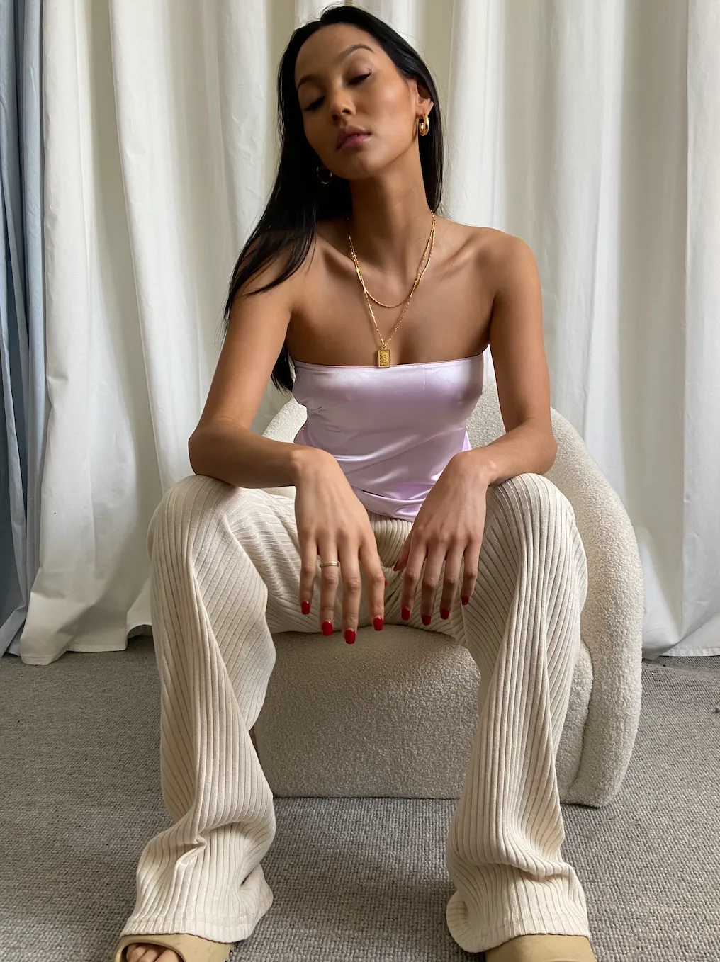 Lilac Archie Tie Top