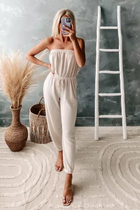 Living In It Strapless Jumpsuit (Sand)