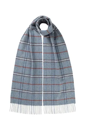Loch Blue Windowpane Cashmere Scarf