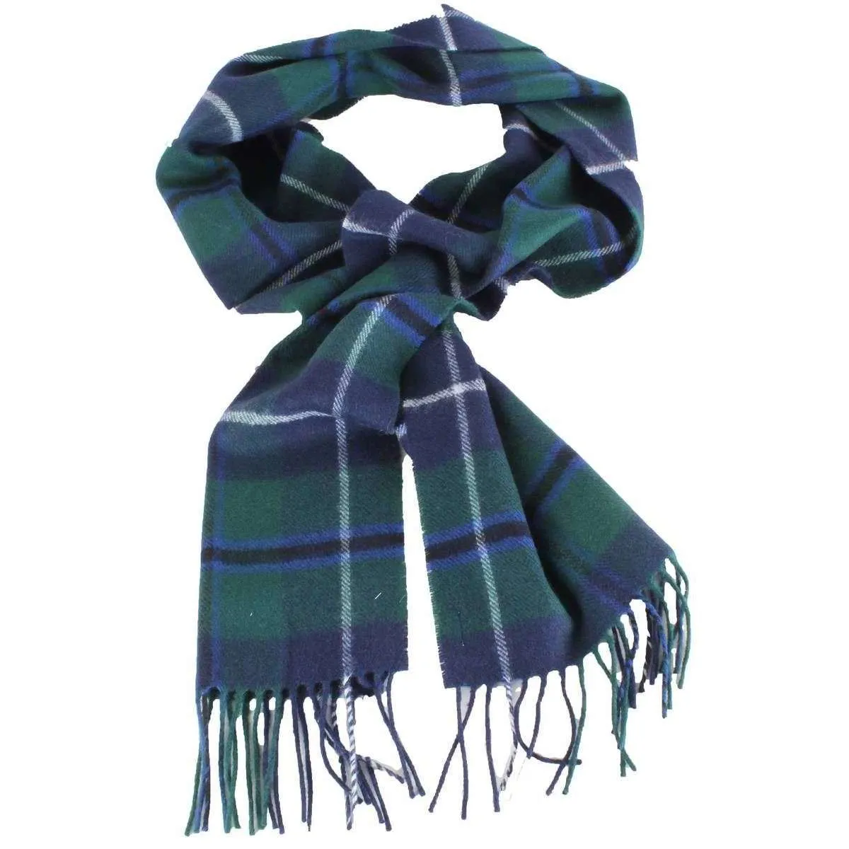 Locharron of Scotland Bowhill Douglas Modern Lambswool Scarf - Green/Navy
