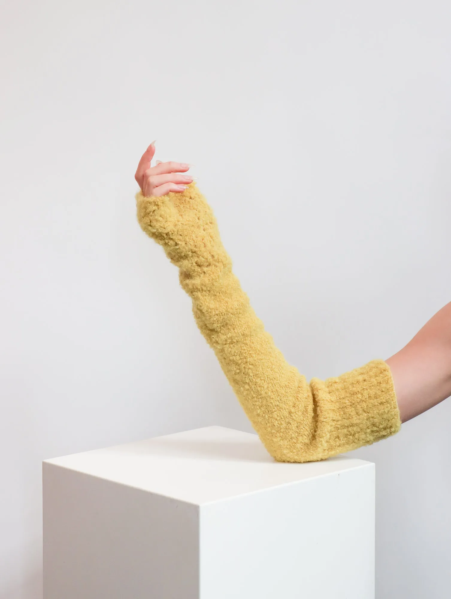 Long Line Mittens in Lemon Zest by Amano by Lorena Laing