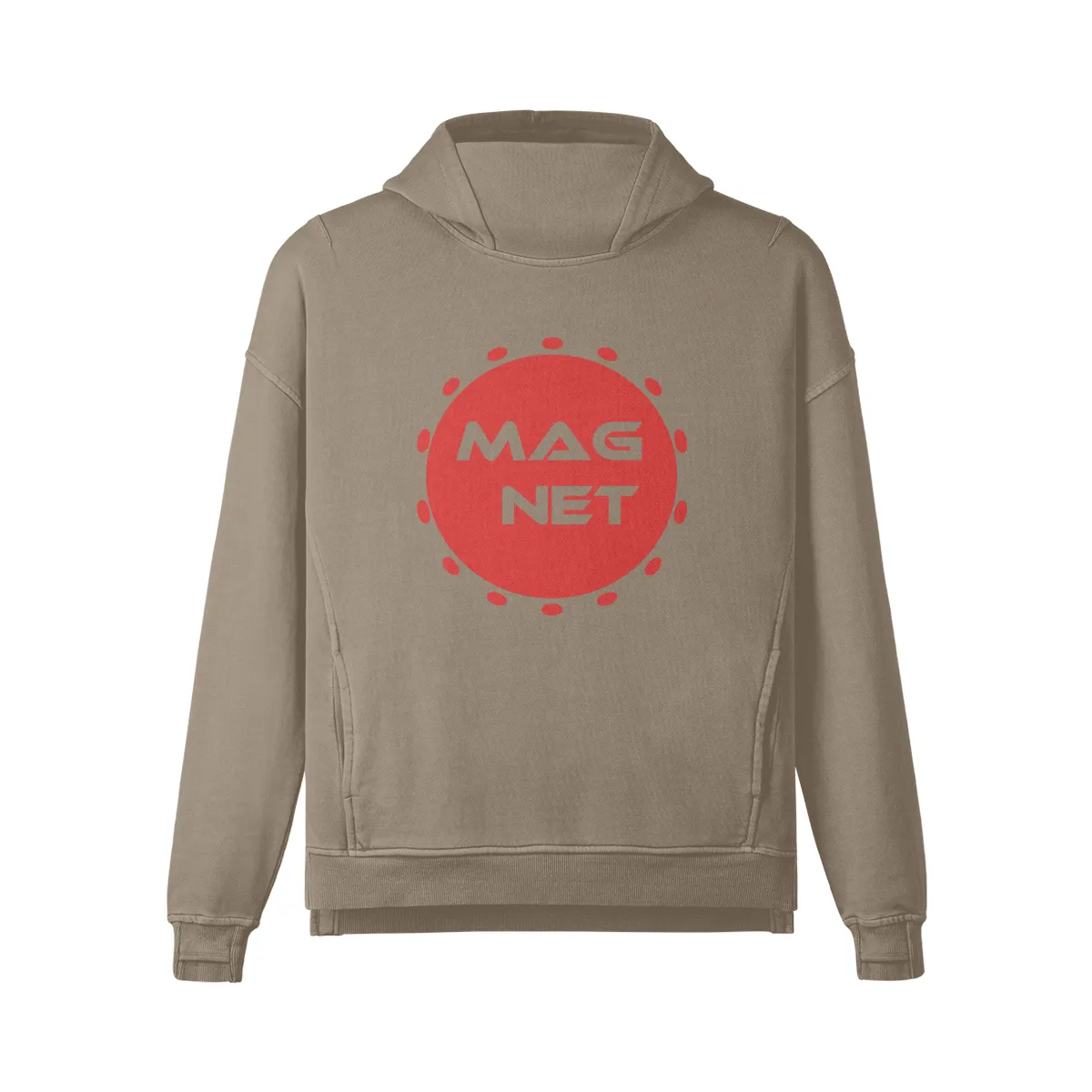 Magnet Mars 380G Unisex Washed Slit Hem Turtleneck Hoodie
