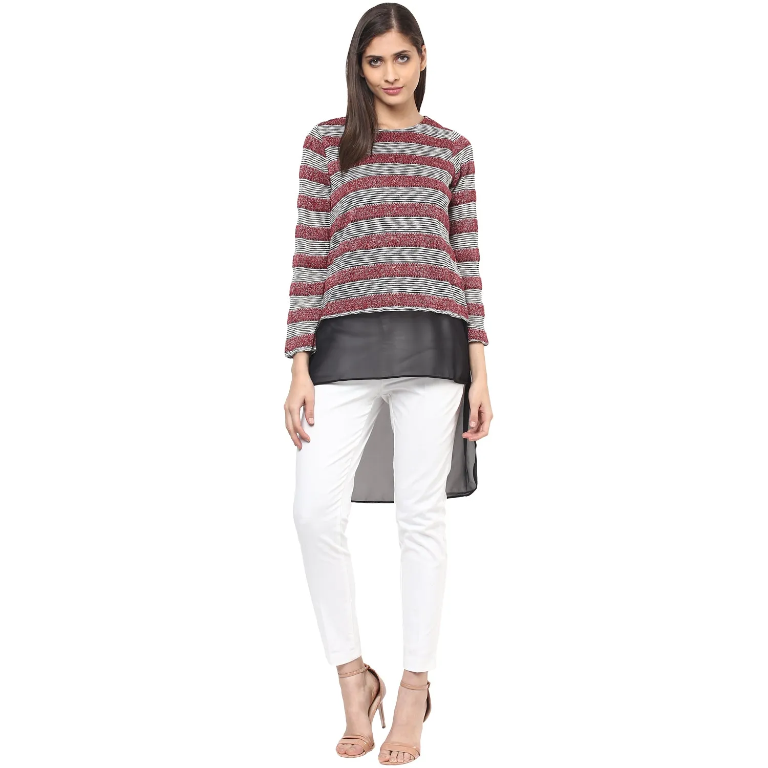 Maroon Printed Top