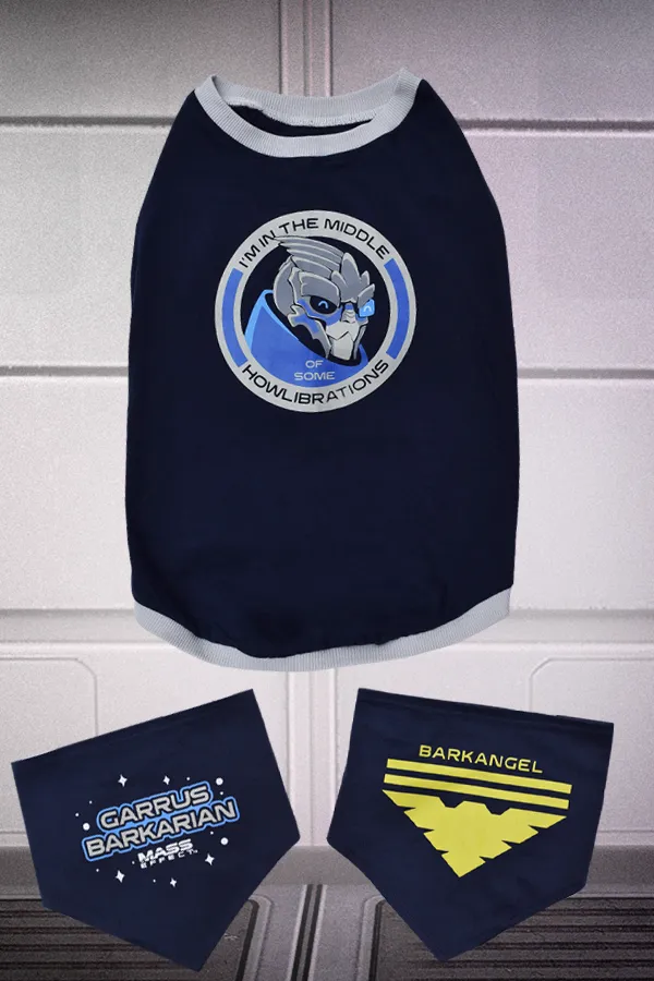 Mass Effect Garrus Barkarian Dog Tee and Bandana Set