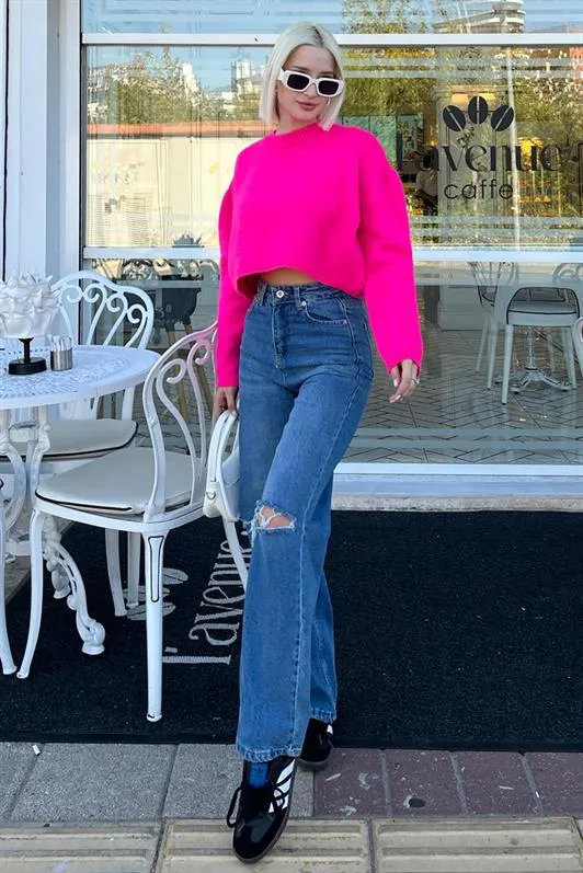 MDX Fuchsia Bicycle Collar Crop Women's Sweater MG2166 - Wembley