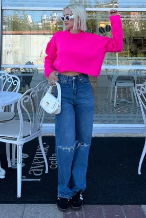 MDX Fuchsia Bicycle Collar Crop Women's Sweater MG2166 - Wembley
