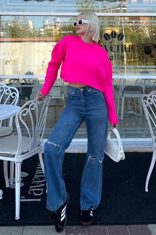 MDX Fuchsia Bicycle Collar Crop Women's Sweater MG2166 - Wembley