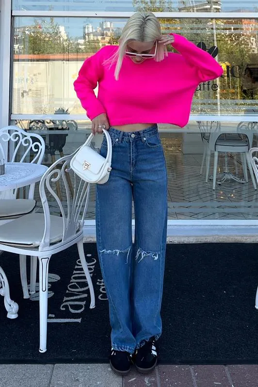 MDX Fuchsia Bicycle Collar Crop Women's Sweater MG2166 - Wembley