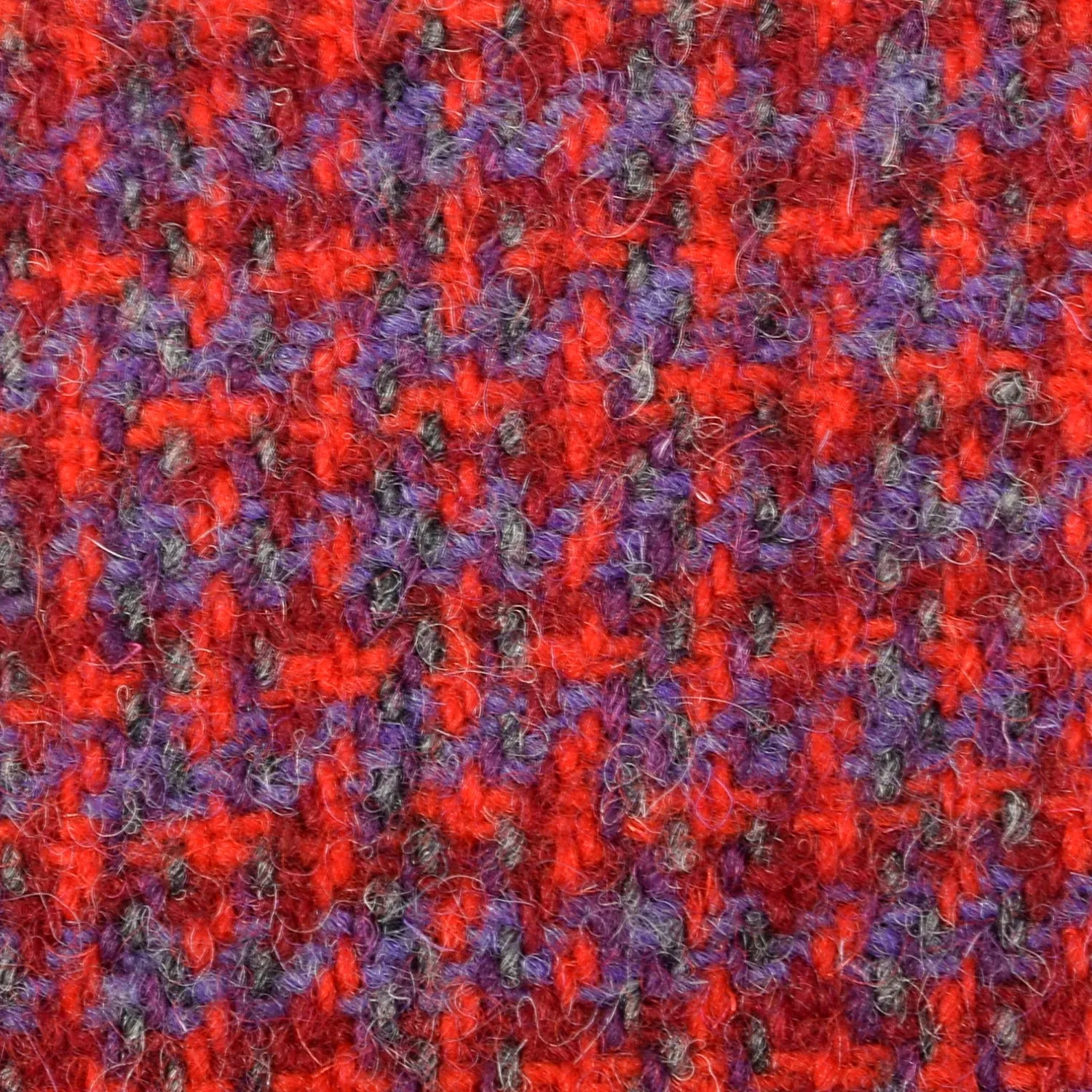 Medium 1960s Red and Blue Scottish Wool Tweed Coat