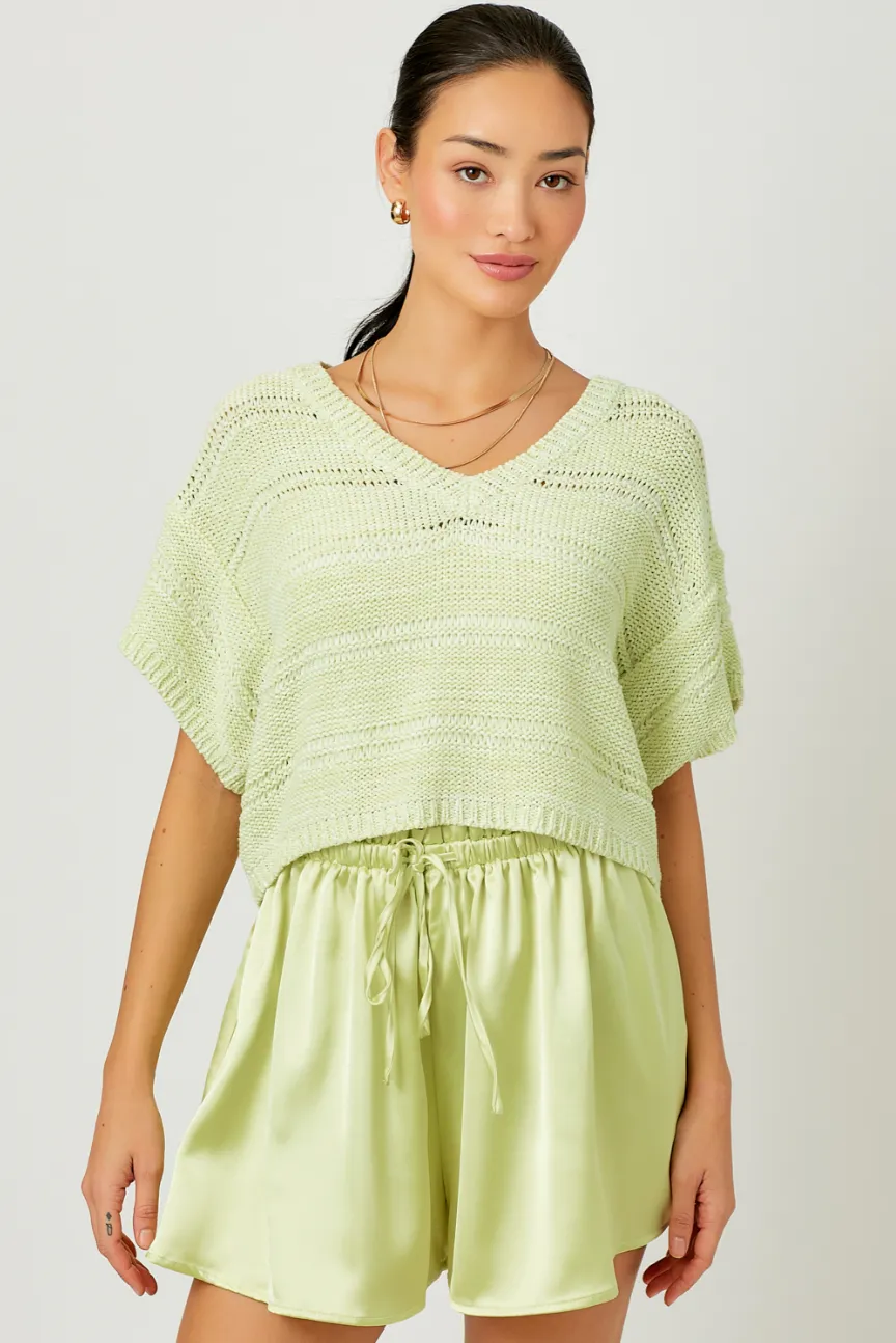 Melanie Melange Crop Sweater