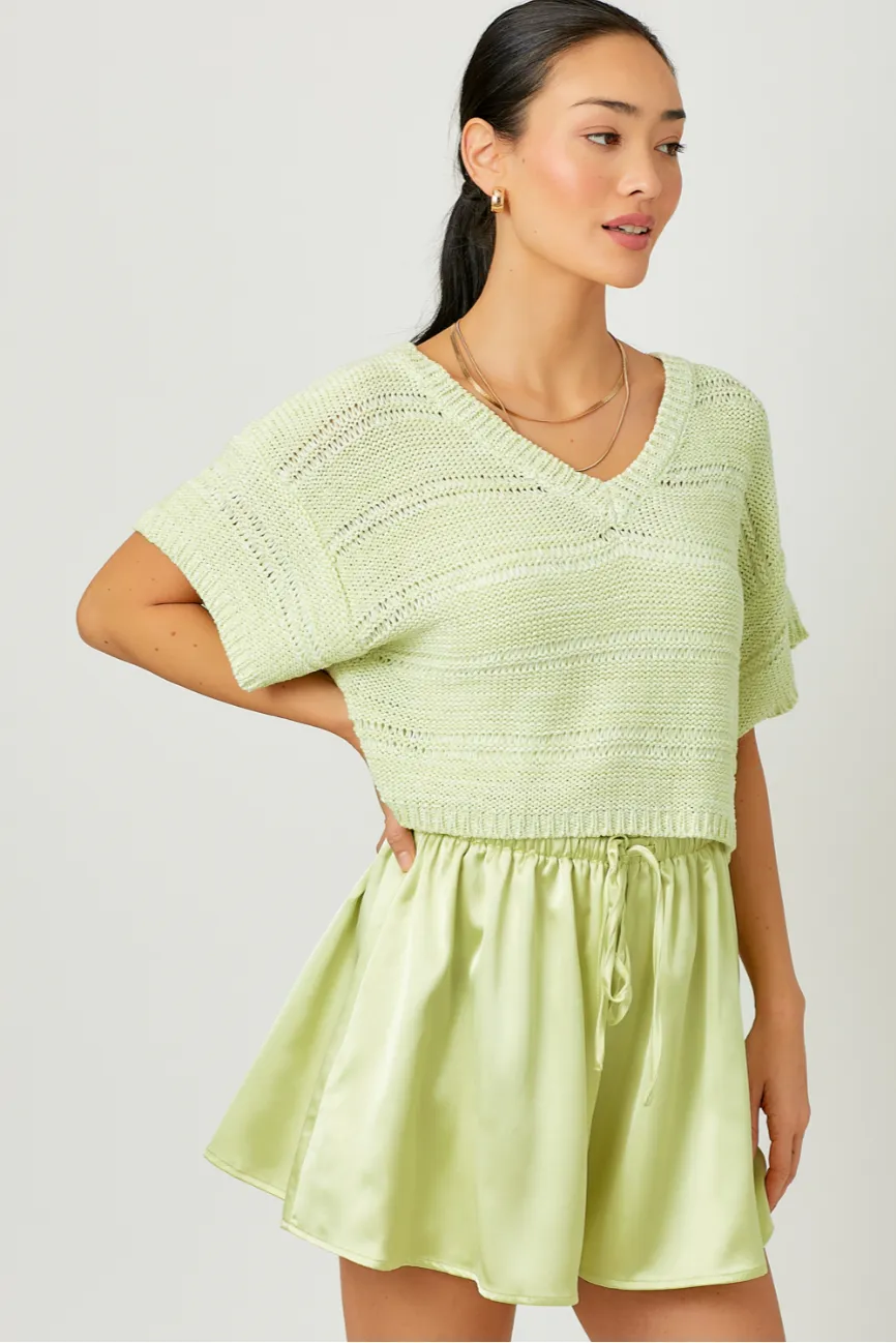 Melanie Melange Crop Sweater