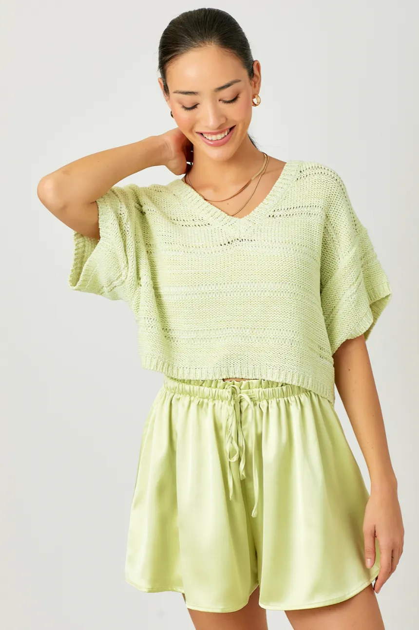 Melanie Melange Crop Sweater