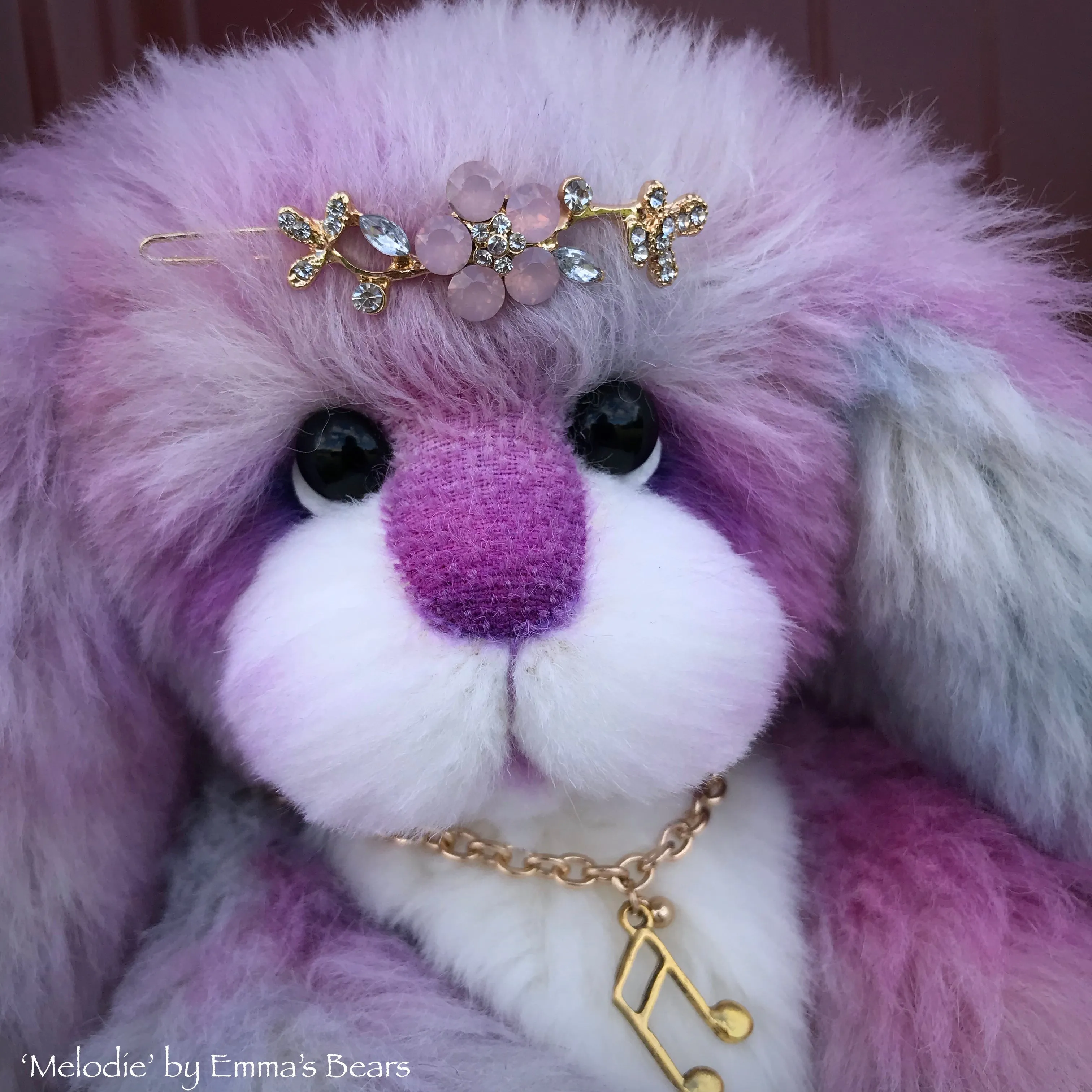 Melodie - 12" Alpaca and Faux Fur Artist Easter Bunny by Emma's Bears - OOAK