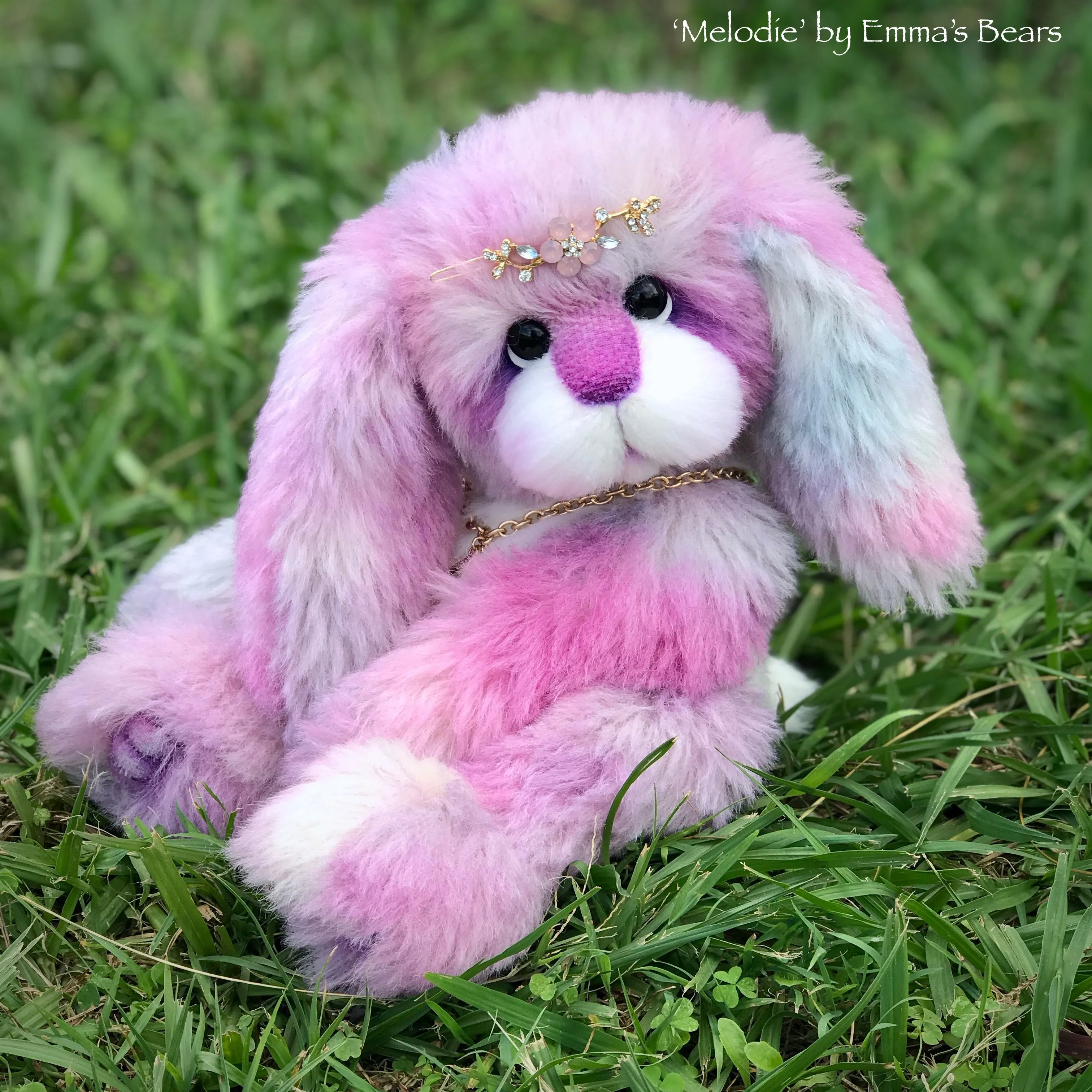 Melodie - 12" Alpaca and Faux Fur Artist Easter Bunny by Emma's Bears - OOAK