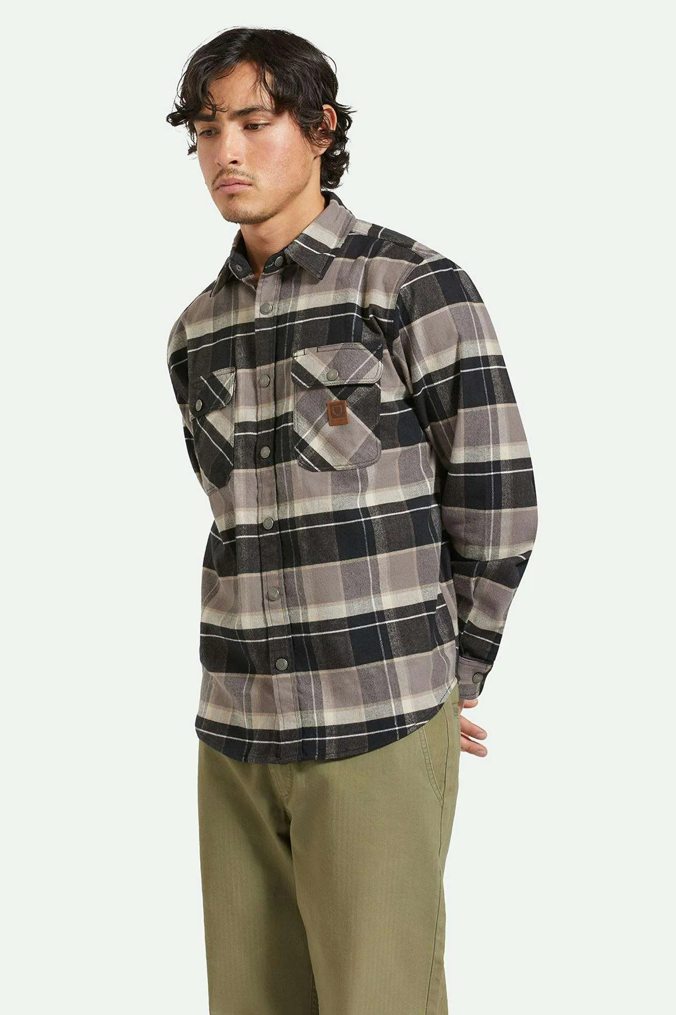 Men's Builders Bowery Stretch WR Flannel - Black/Charcoal/Beige