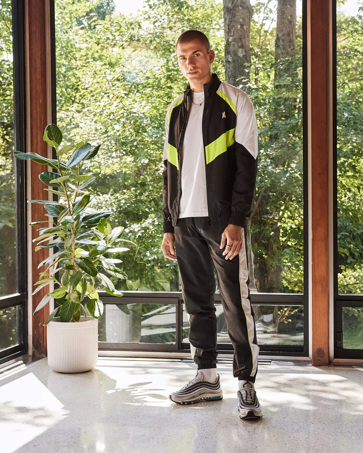 MENS WASCO COLOUR BLOCK NYLON TRACK PANTS - B6P162W1NL