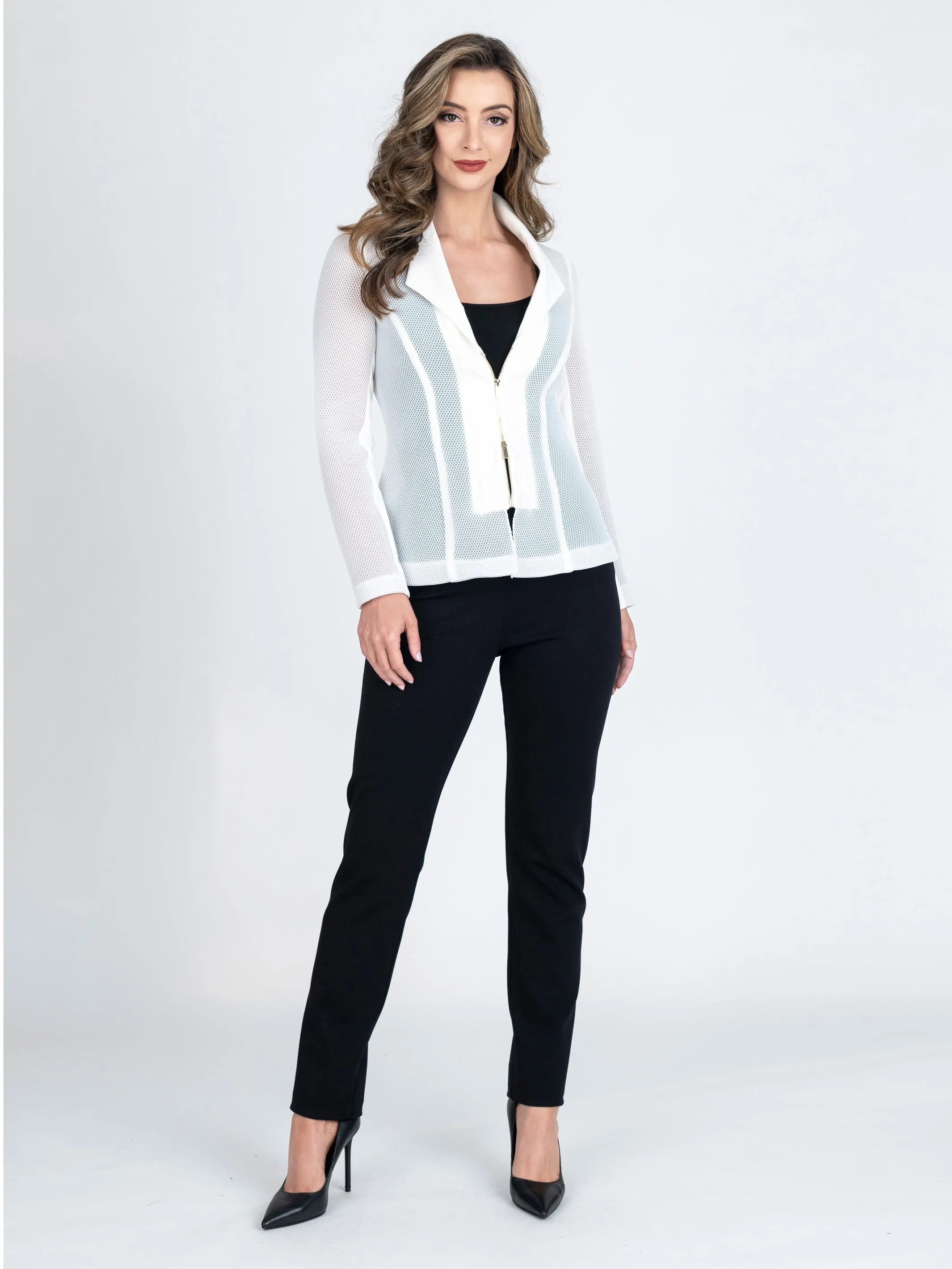 MESHED UP Mesh Panel Zip Jacket
