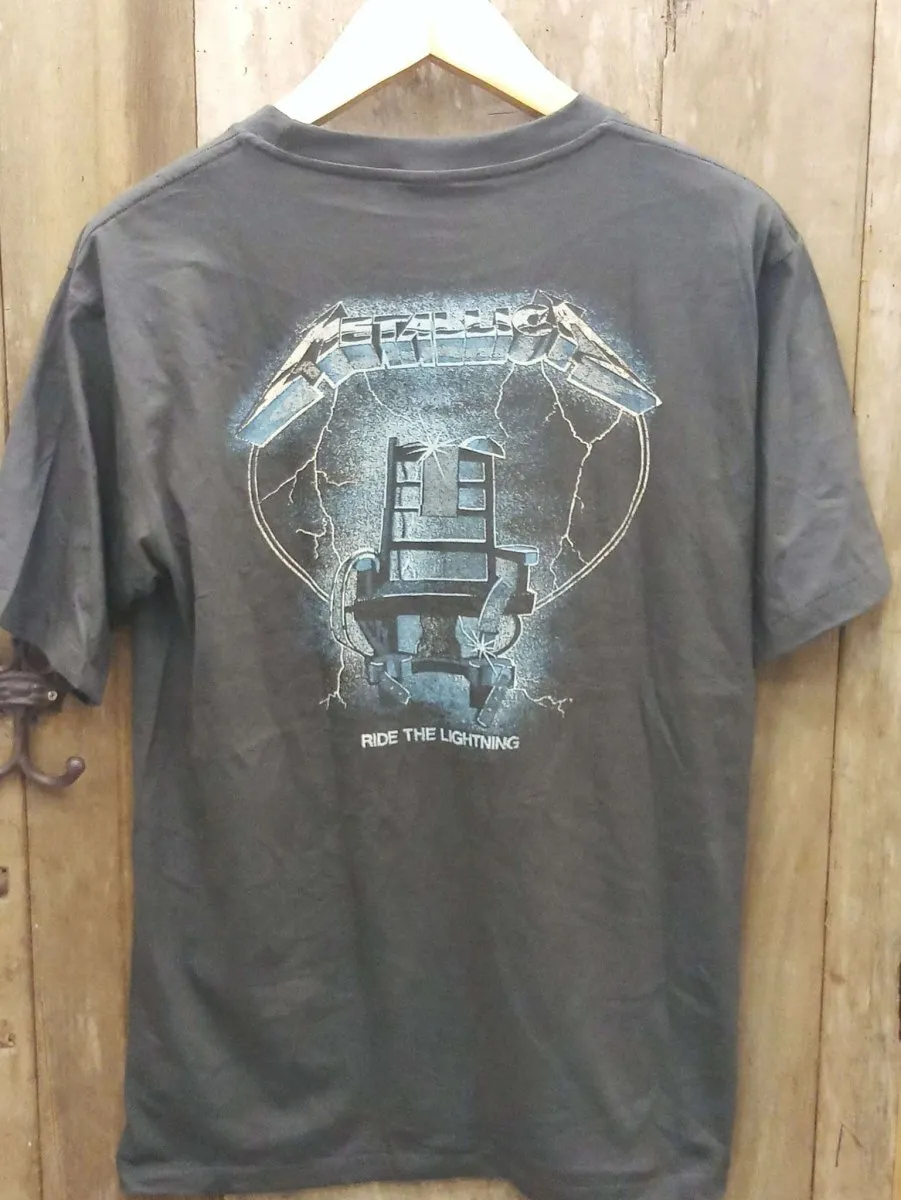 Metallica 'Ride the Lightning' Monster Beast and Electric Chair Cotton T-Shirt
