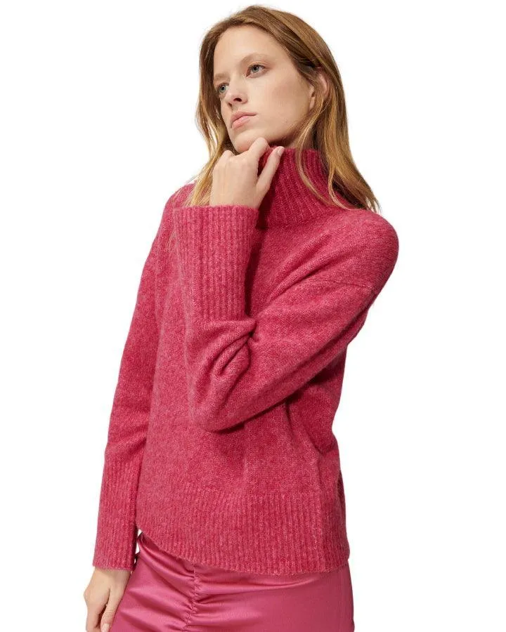 Mock Neck Chunky Knit Pullover