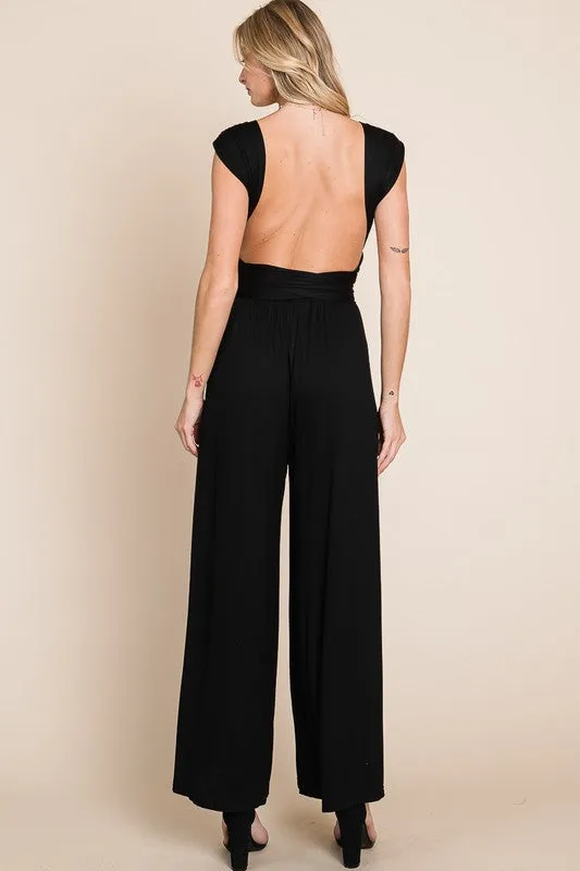 Multiway Soft Knit Wide Leg Jumpsuit - Heyson Preorder