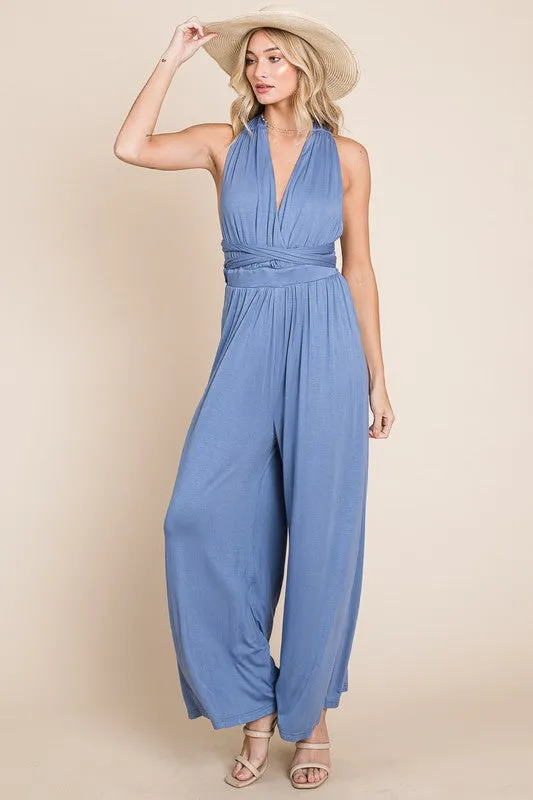 Multiway Soft Knit Wide Leg Jumpsuit - Heyson Preorder