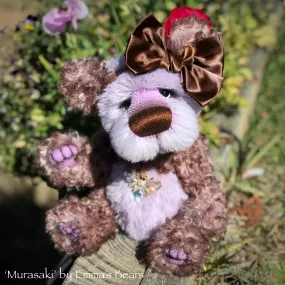 Murasaki- 11" Hand Dyed Kid Mohair and Alpaca Artist Bear by Emma's Bears - OOAK