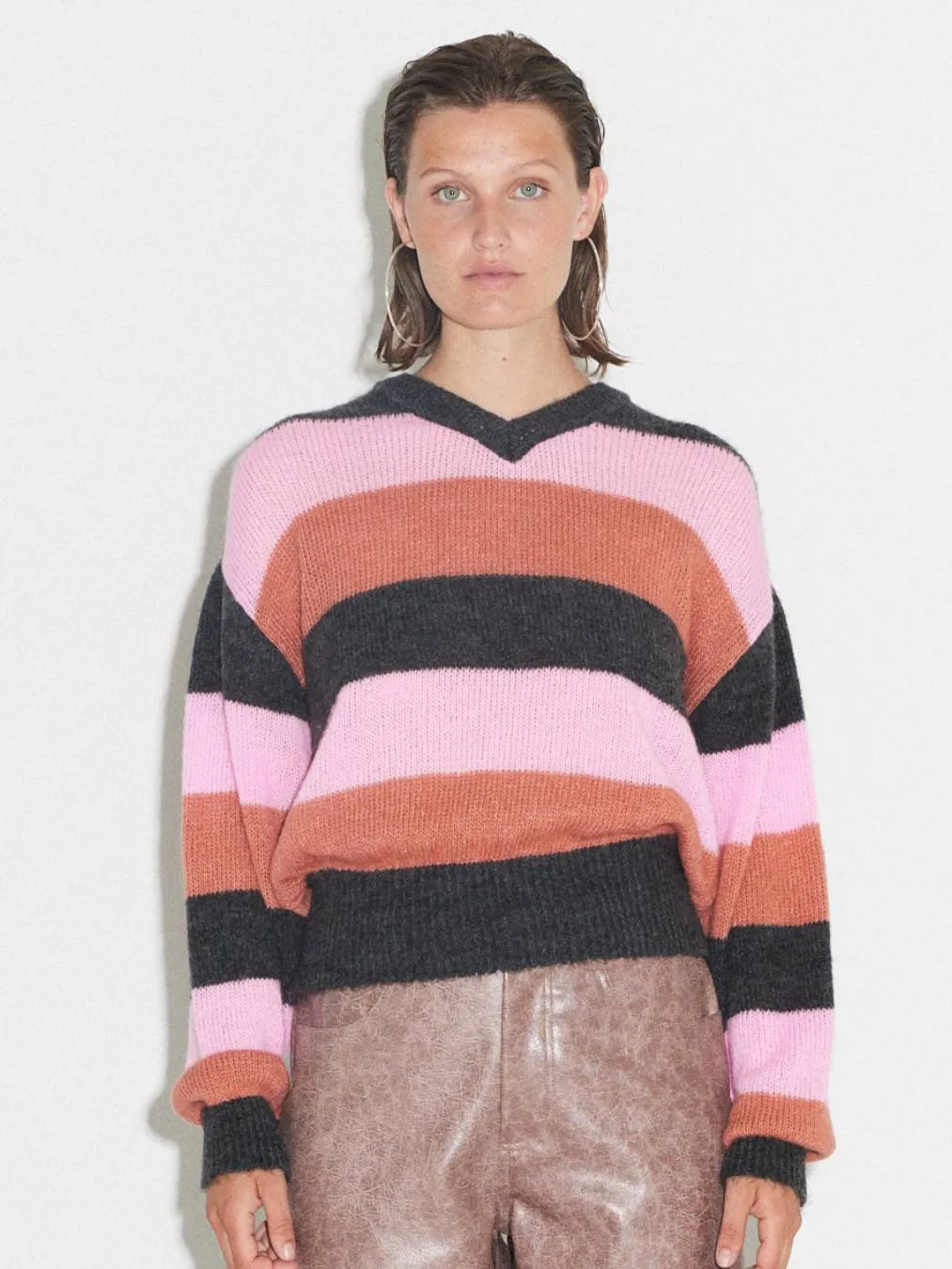 Nancy Stripe Knit Blouse