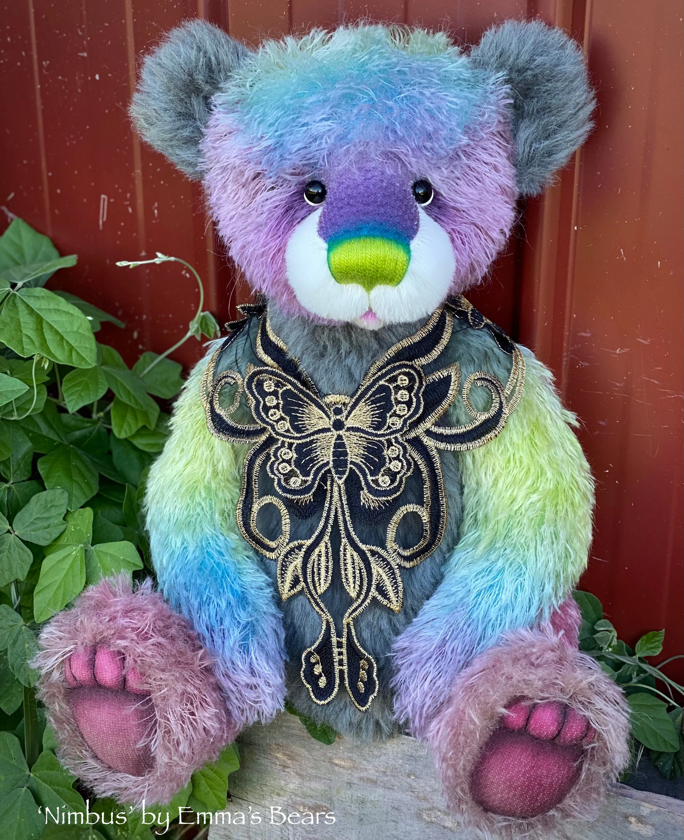 Nimbus - 18" Hand-Dyed String Mohair and Alpaca Bear by Emma's Bears - OOAK