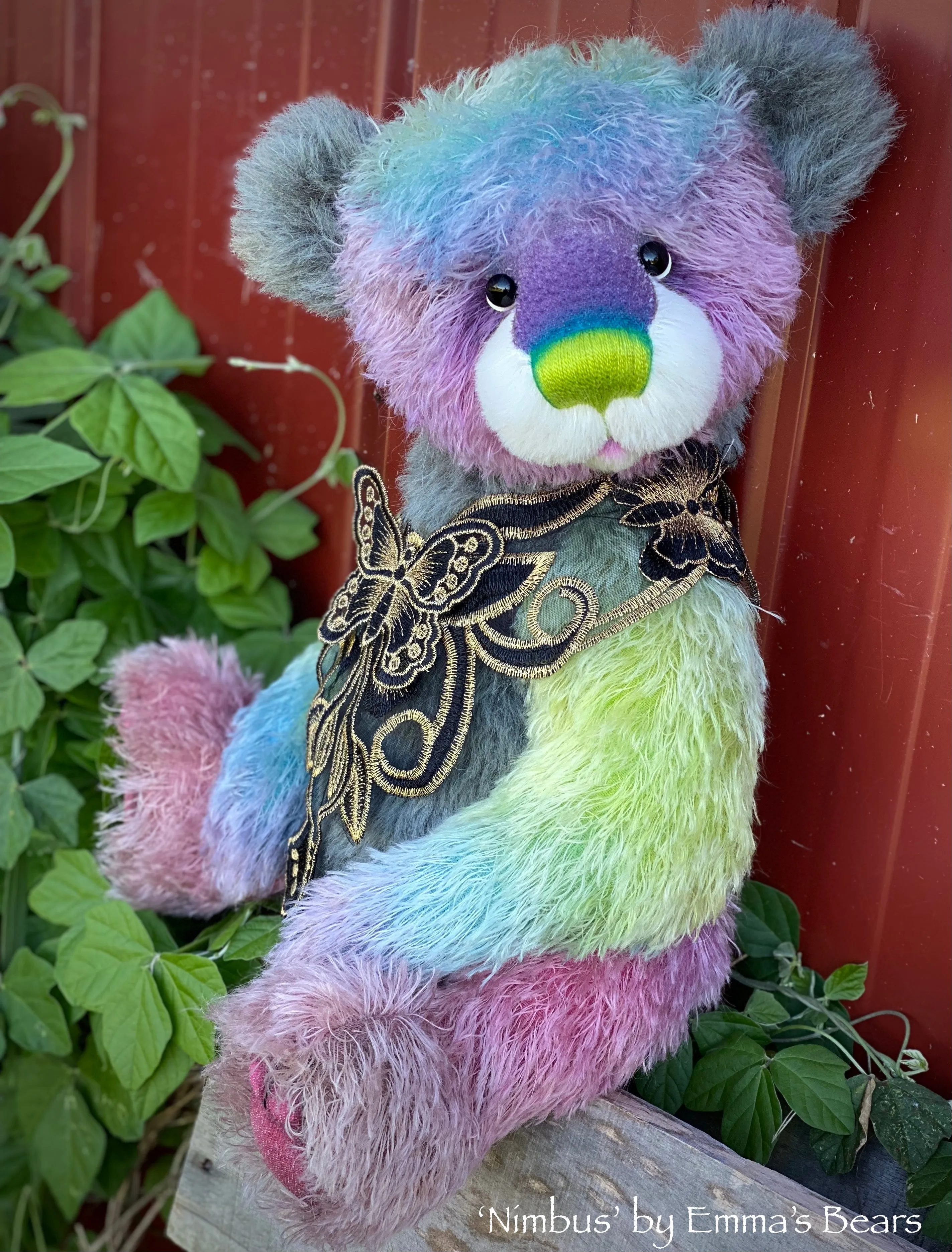 Nimbus - 18" Hand-Dyed String Mohair and Alpaca Bear by Emma's Bears - OOAK