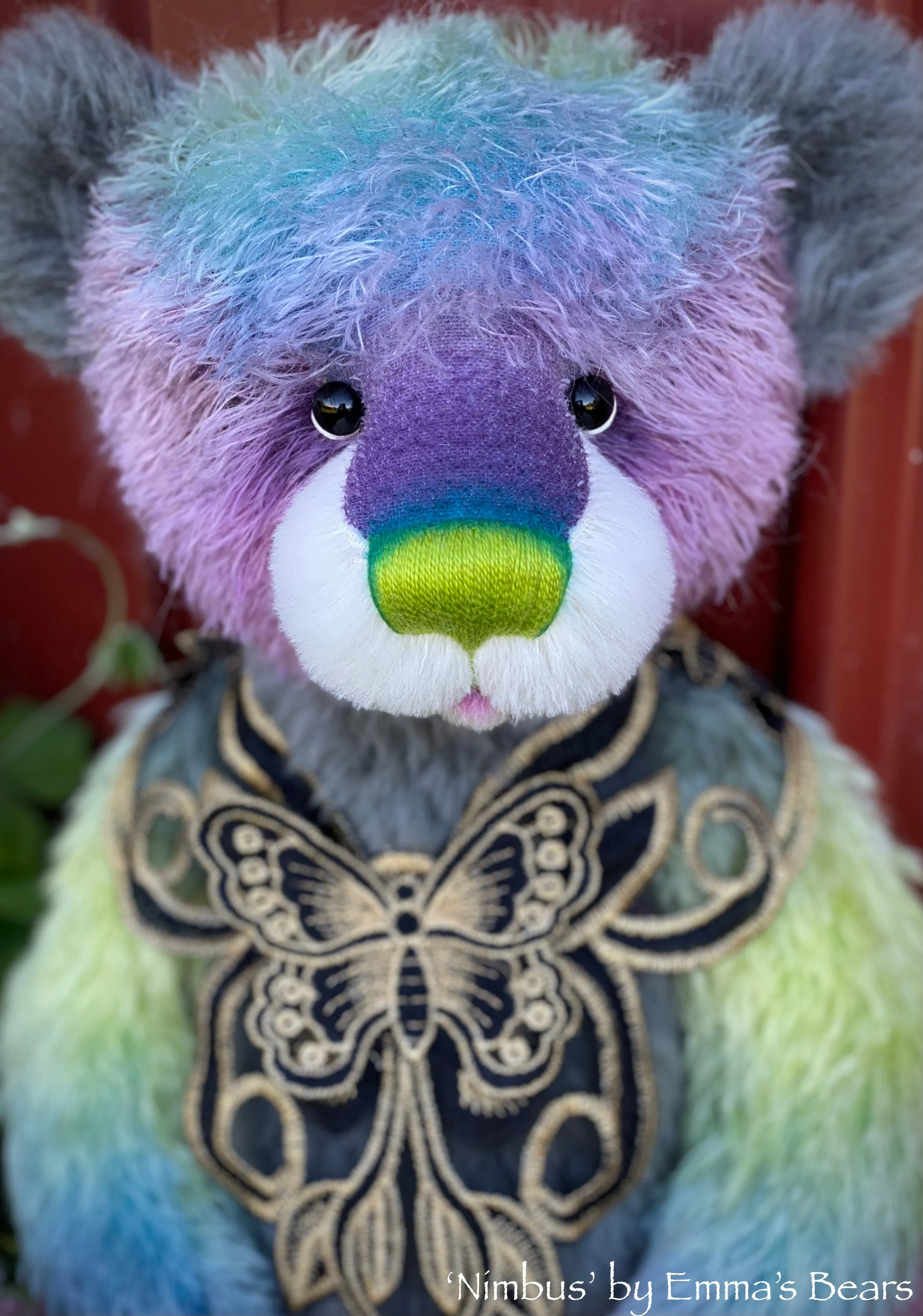 Nimbus - 18" Hand-Dyed String Mohair and Alpaca Bear by Emma's Bears - OOAK