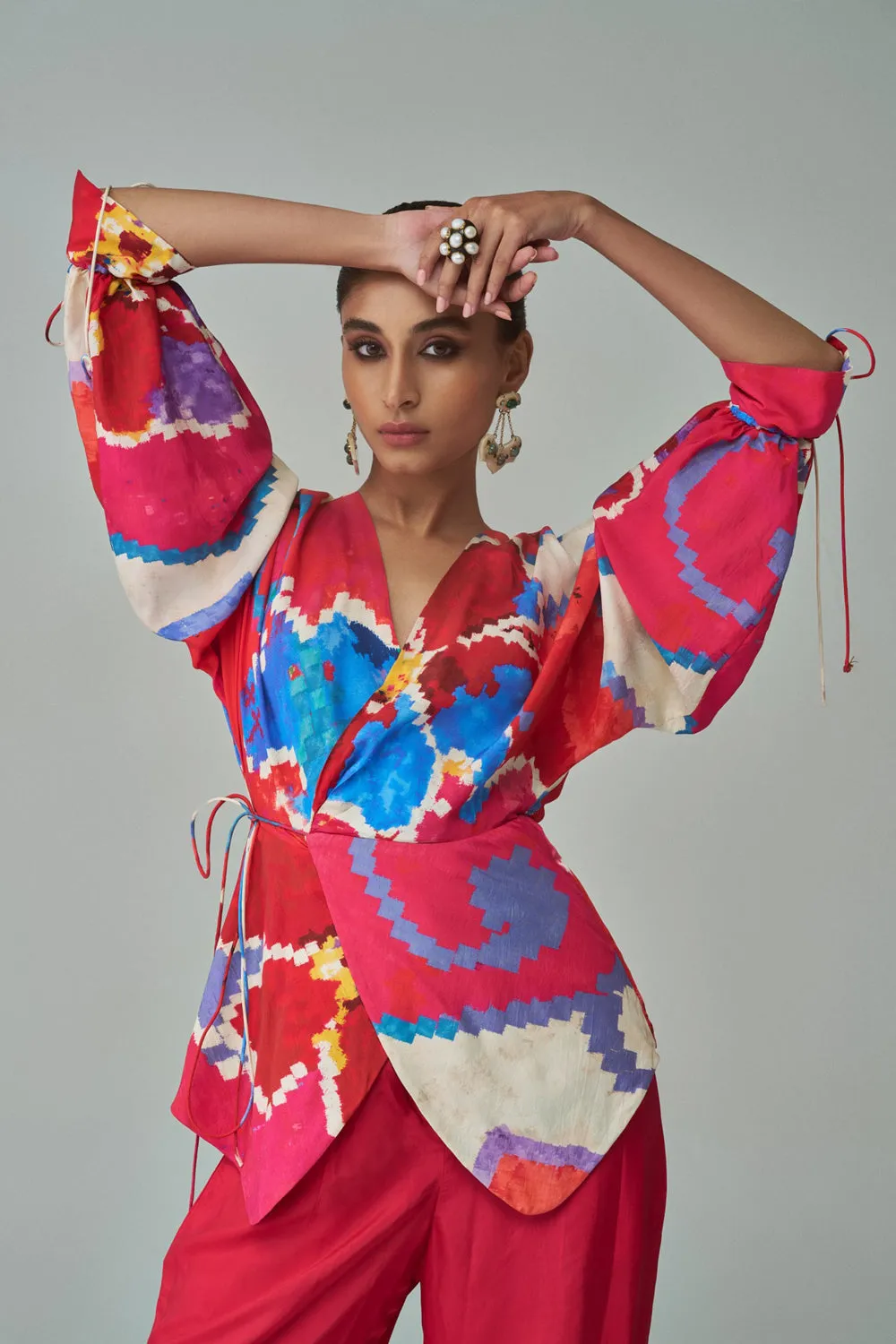 Nina Ikat Print Blouse
