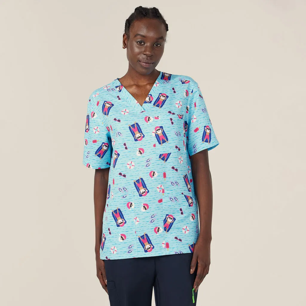 NNT Uniforms Festive Santa Pool Party Scrub Top (CATRGK)