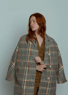 OOFWear Plaid Memory Nylon Trench Coat