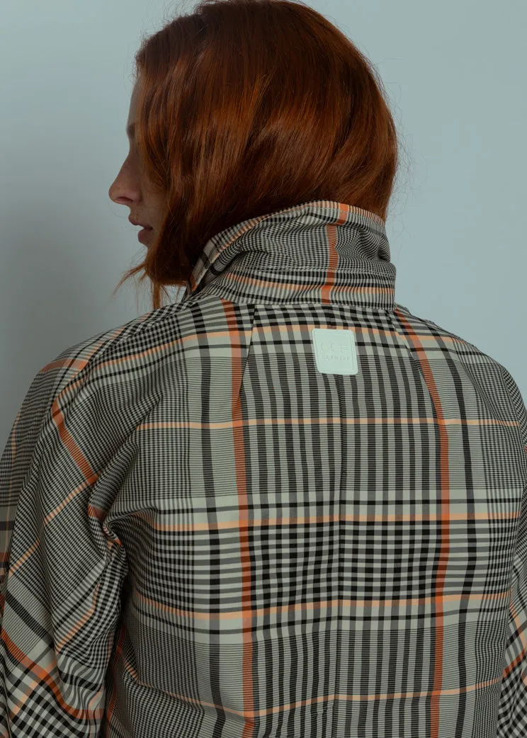 OOFWear Plaid Memory Nylon Trench Coat
