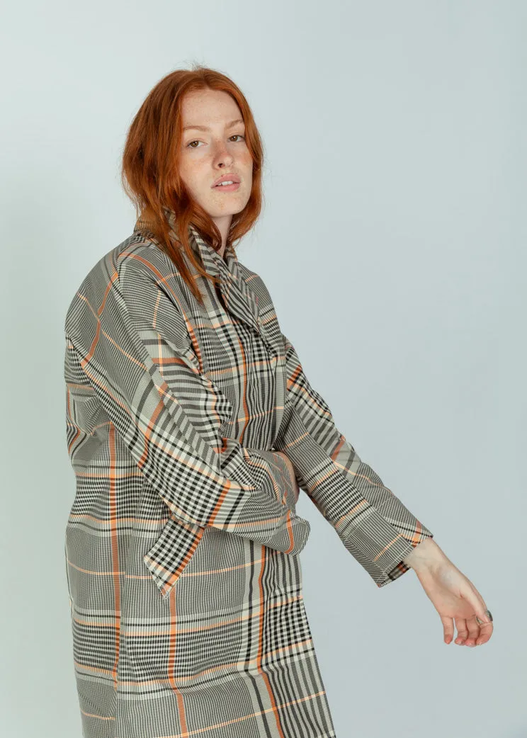 OOFWear Plaid Memory Nylon Trench Coat
