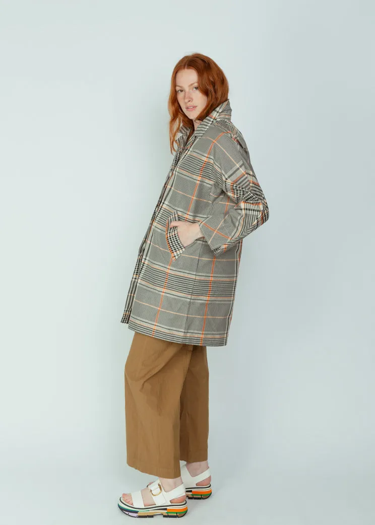 OOFWear Plaid Memory Nylon Trench Coat