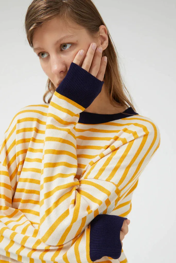 Oversized Yellow Striped Sweater